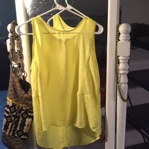 Yellow high low tank top